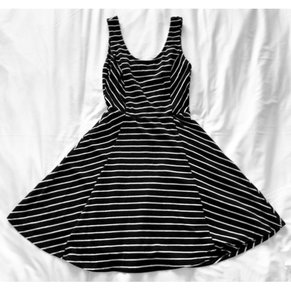 Mossimo Supply Co. Dresses & Skirts - Black White Striped Skater Fit And Flare Scuba XS